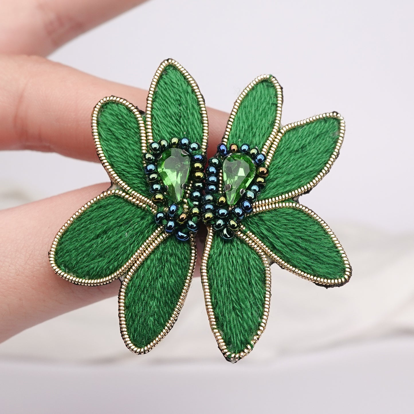 Aros hechos a mano Esmeralda