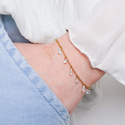 Pulsera Lluvia de Luz bañado en oro