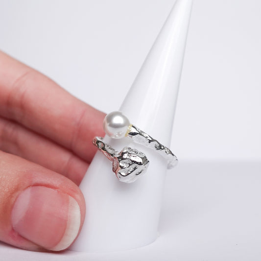 Anillo ajustable Perla y diseño