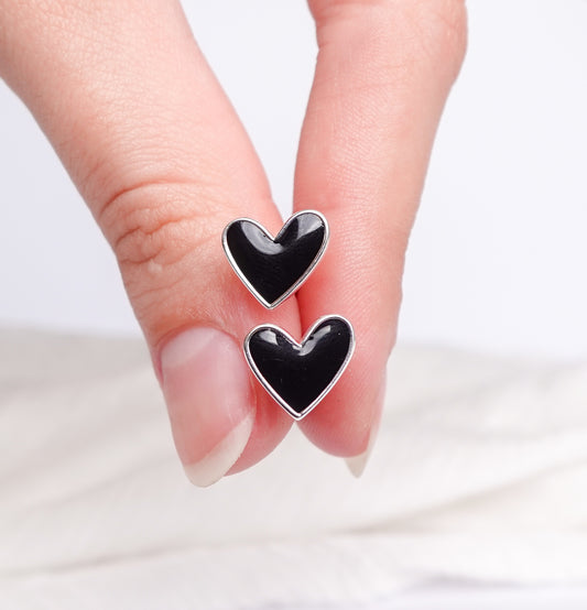 Aros pegados Corazón Negro