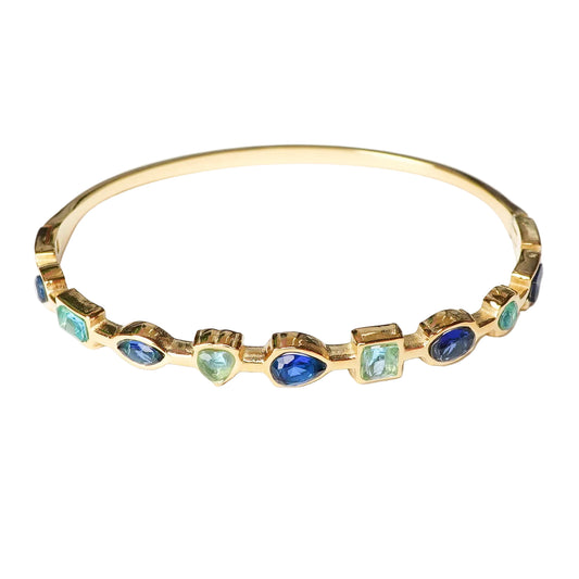 Pulsera esclava Palette Azul bañado en oro