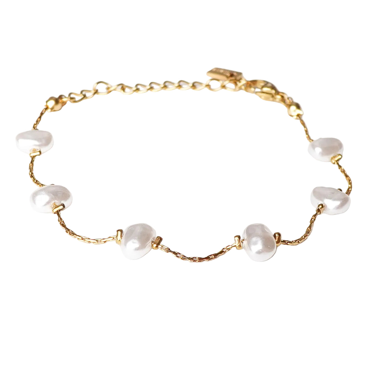 Pulsera con perlas bañado en oro