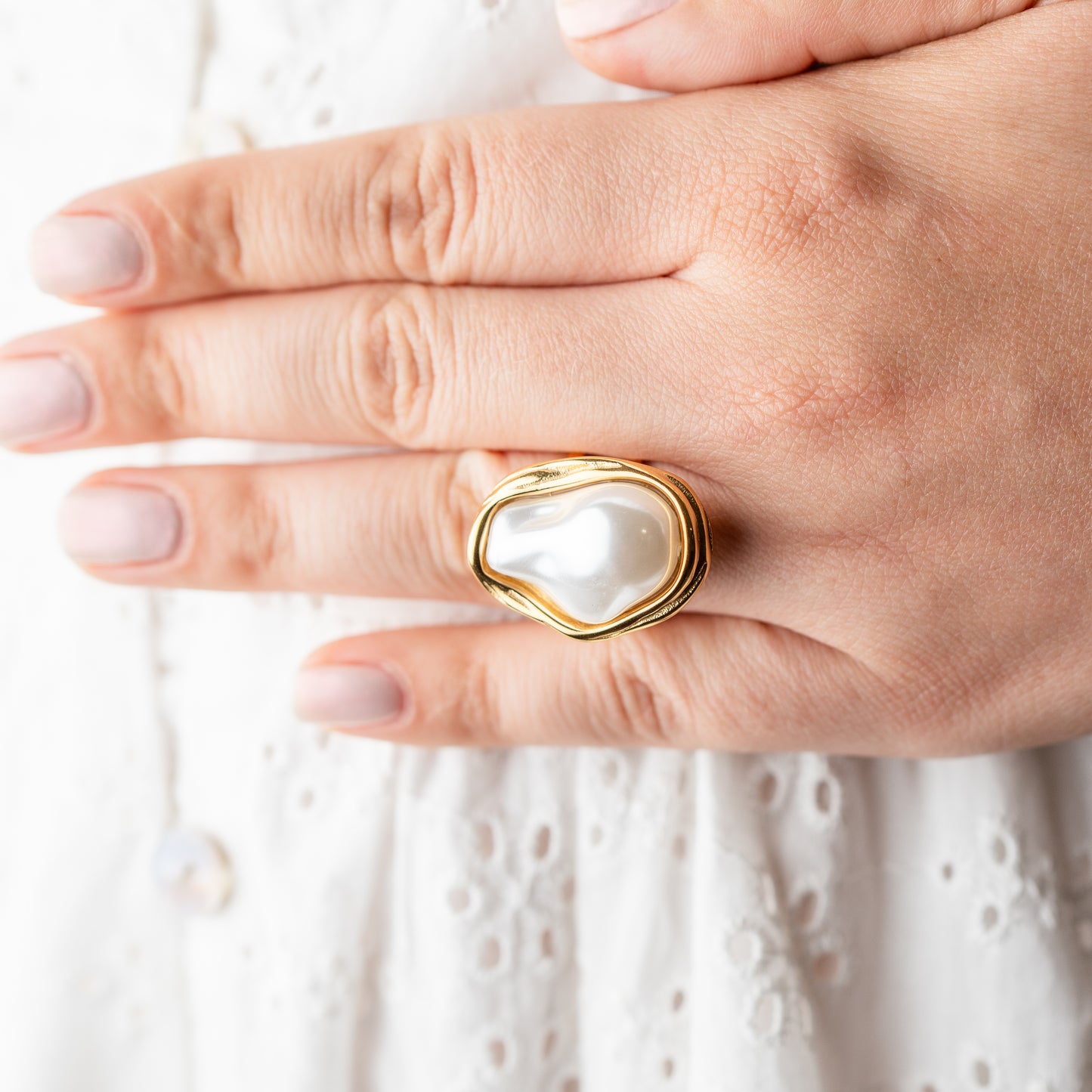 Anillo ajustable Éclat Perla