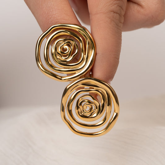 Aros espiral  bañados en oro