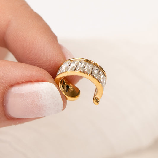 Aro ear cuff circones bañado en oro