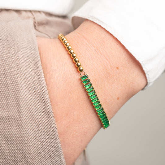 Pulsera ajustable circones bañado en oro