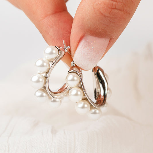Aros argolla perlas