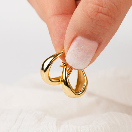 Aros argolla bote bañado en oro