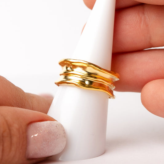 Anillo ajustable alba bañado en oro