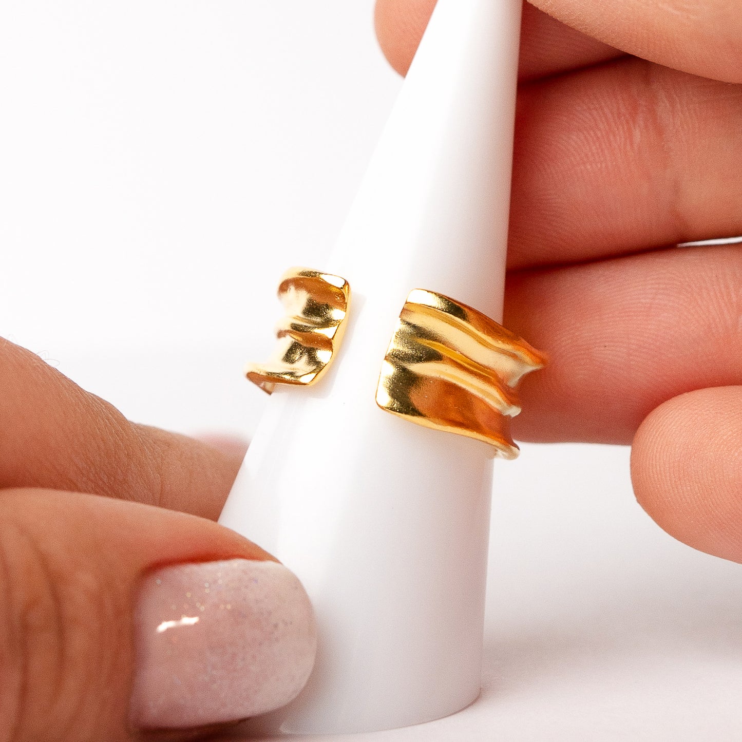 Anillo ajustable alba bañado en oro