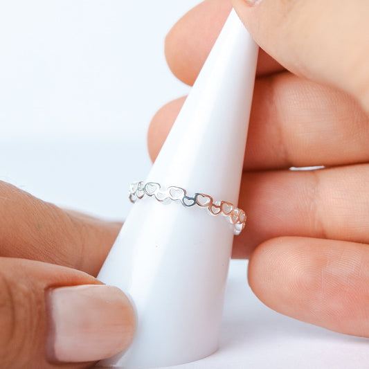Anillo ajustable corazones
