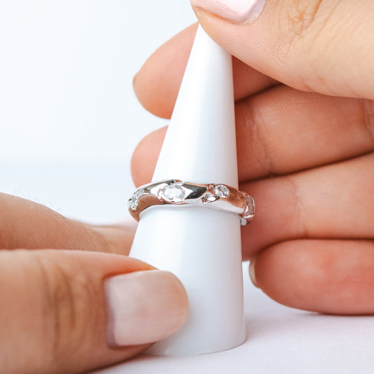 Anillo ajustable orgánico circones