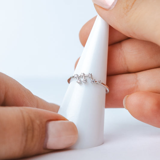 Anillo ajustable Zodiac constelación Virgo