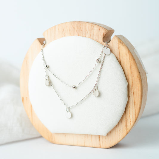 Collar doble Lluvia de plata