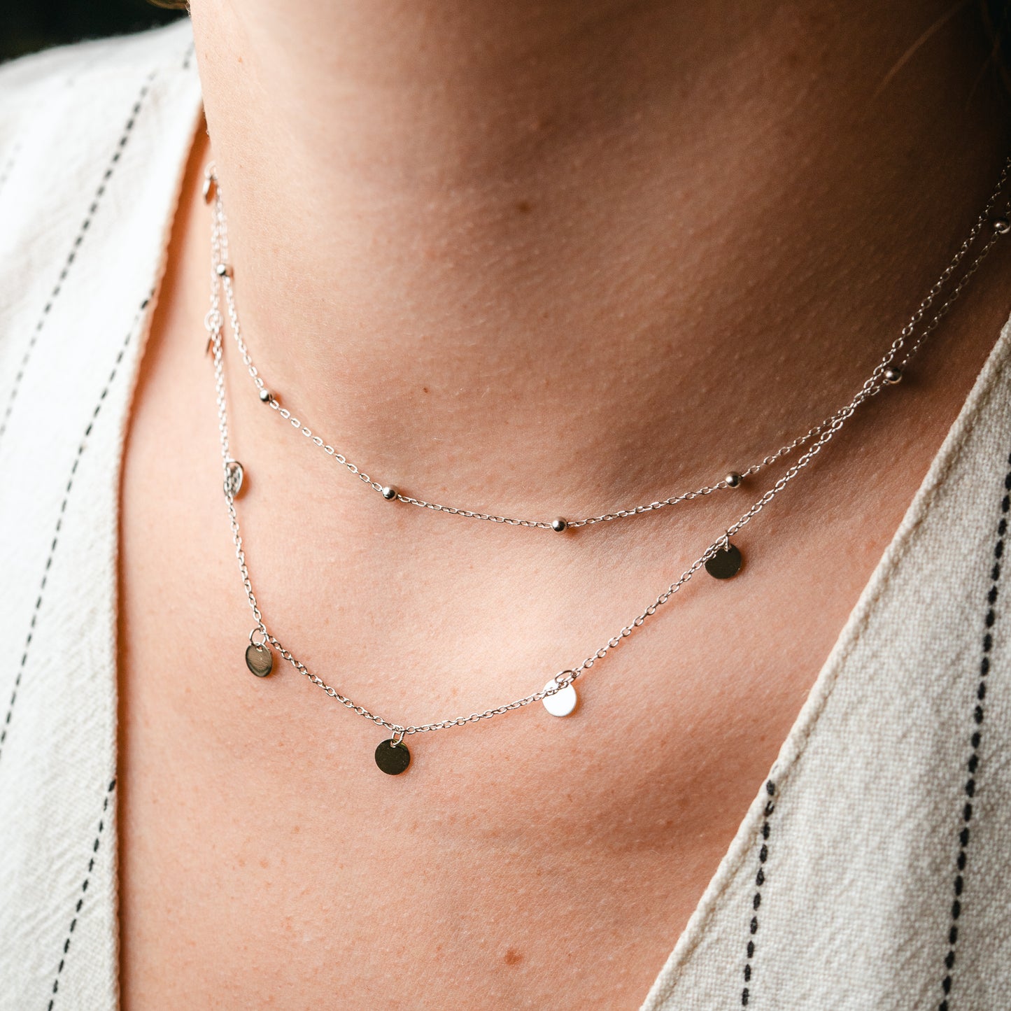 Collar doble Lluvia de plata