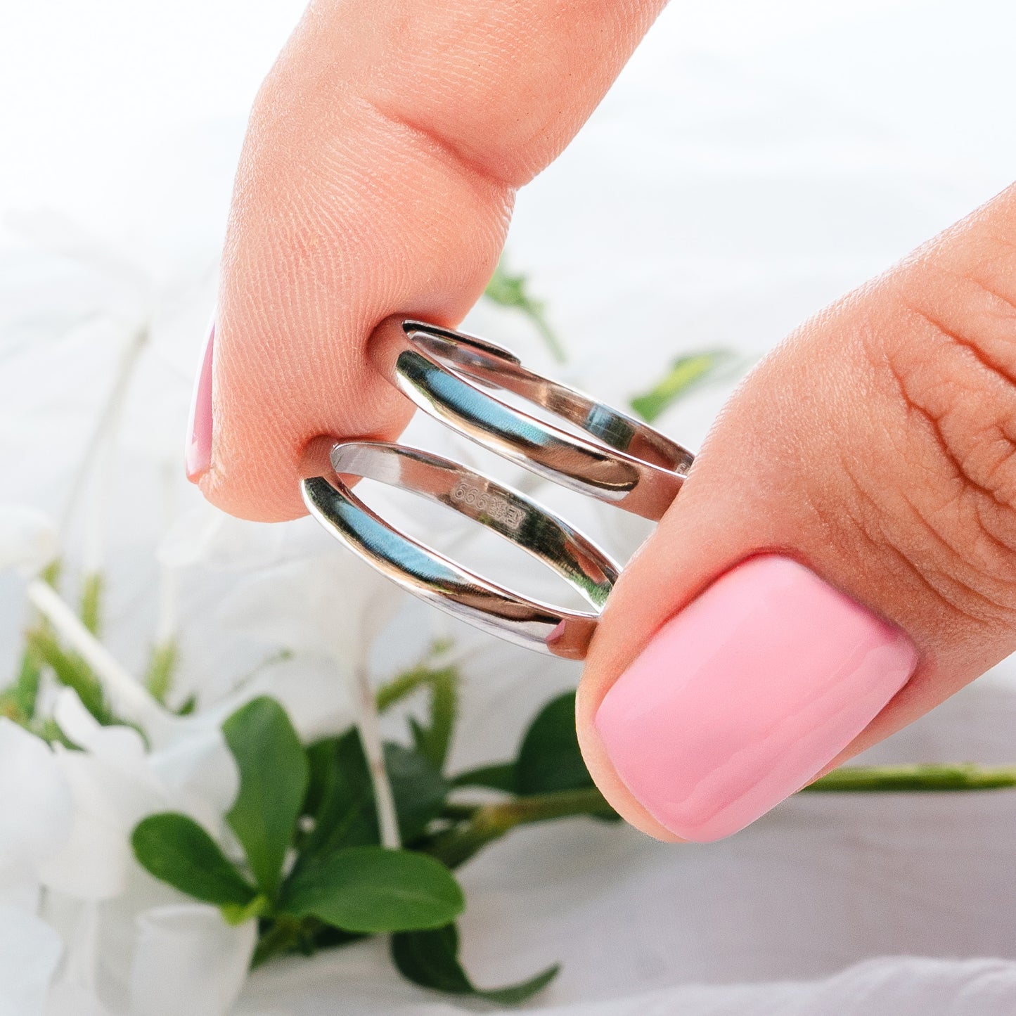 Conjunto anillos de pareja ajustables lisos