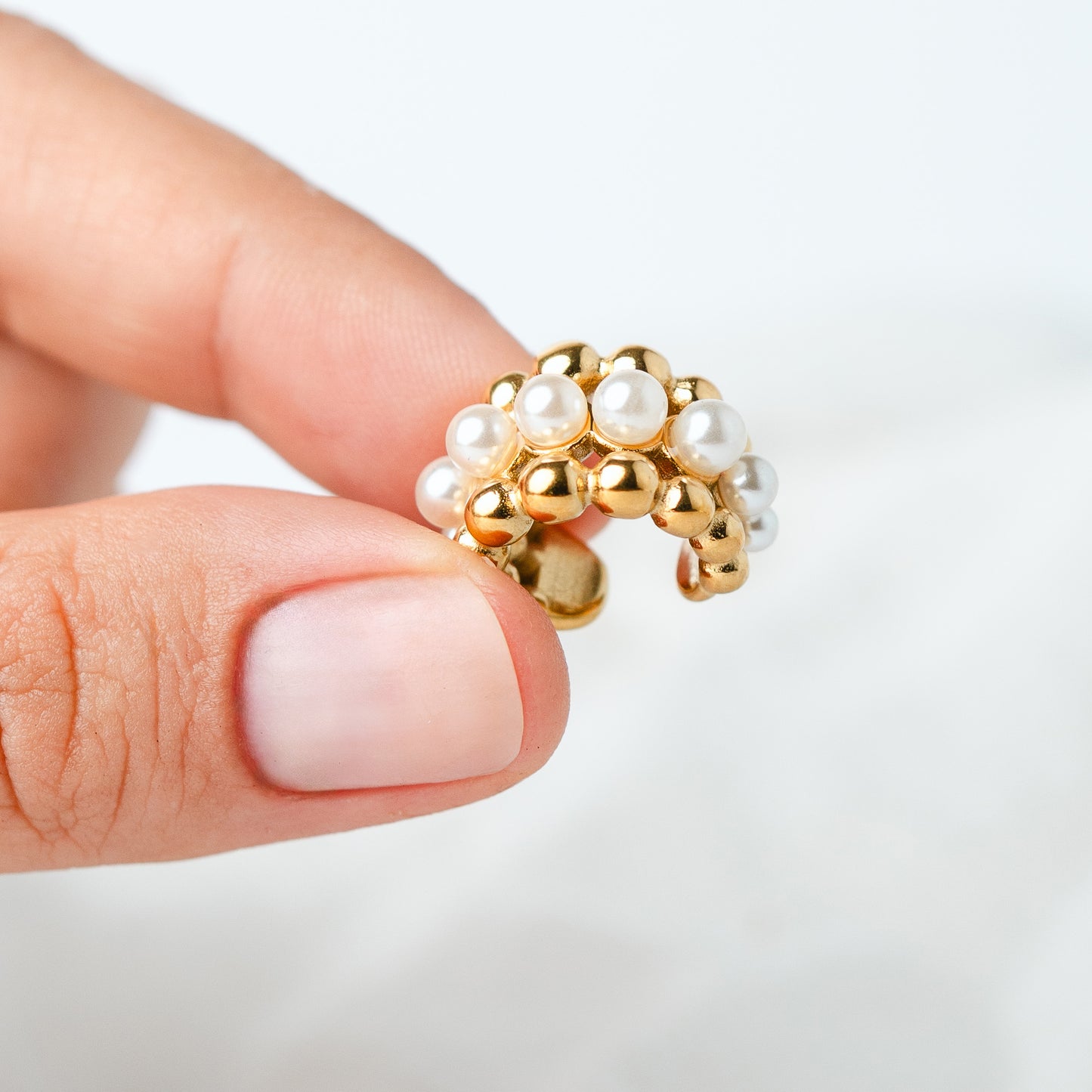 Aro Ear Cuff Perlas Gold