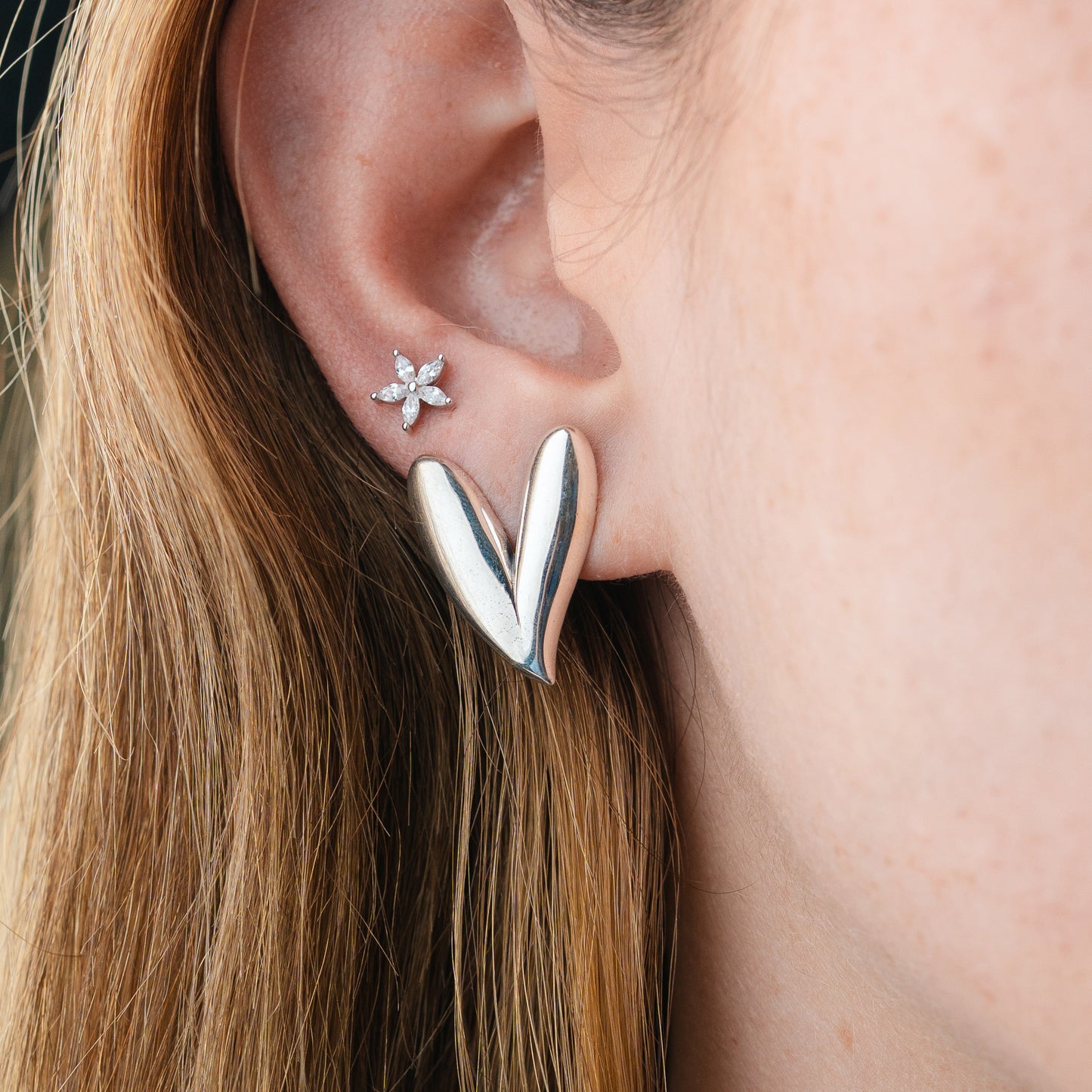 Aros pegados corazón