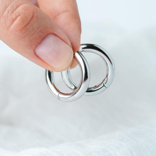 Aros argollas Bold silver 24 mm