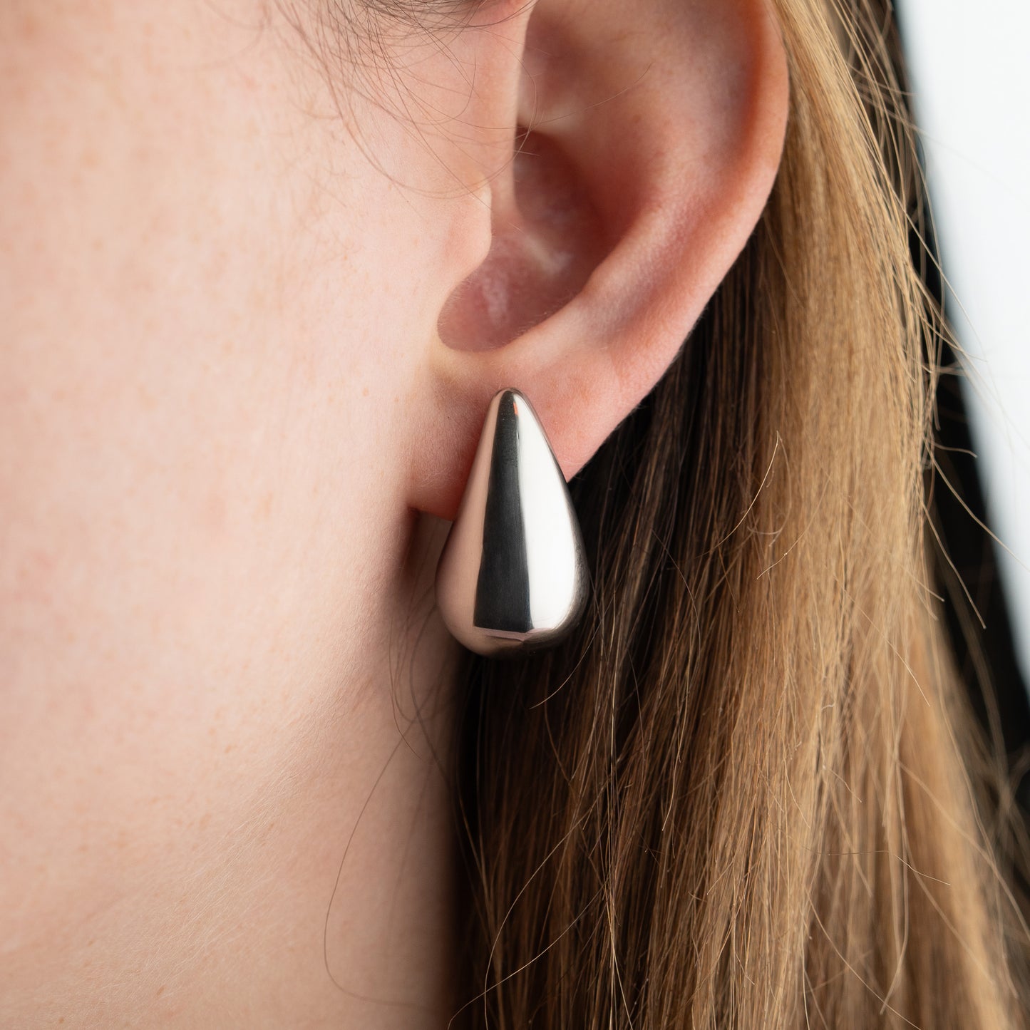 Aros gota inflada silver