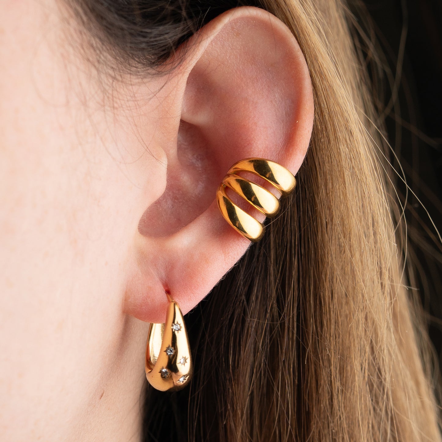 Aro Ear Cuff Triple Gold
