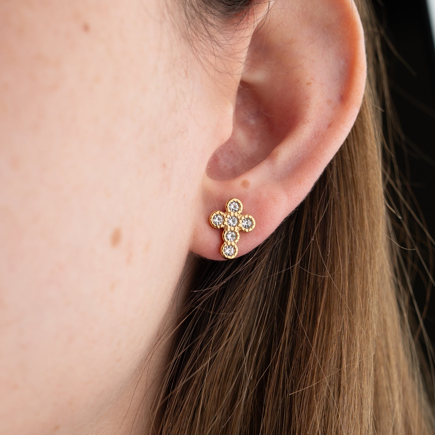 Aros Cruz Circones Gold