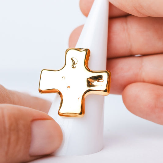 Anillo Cruz Bold Gold