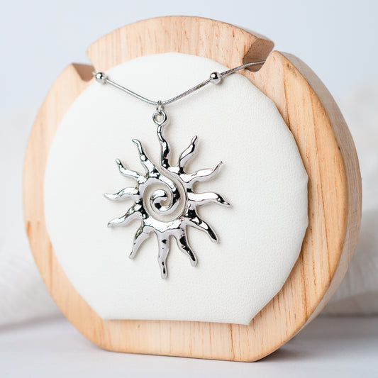 Collar Sol Espiral Silver