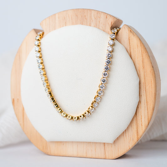 Collar Tennis bañado en oro