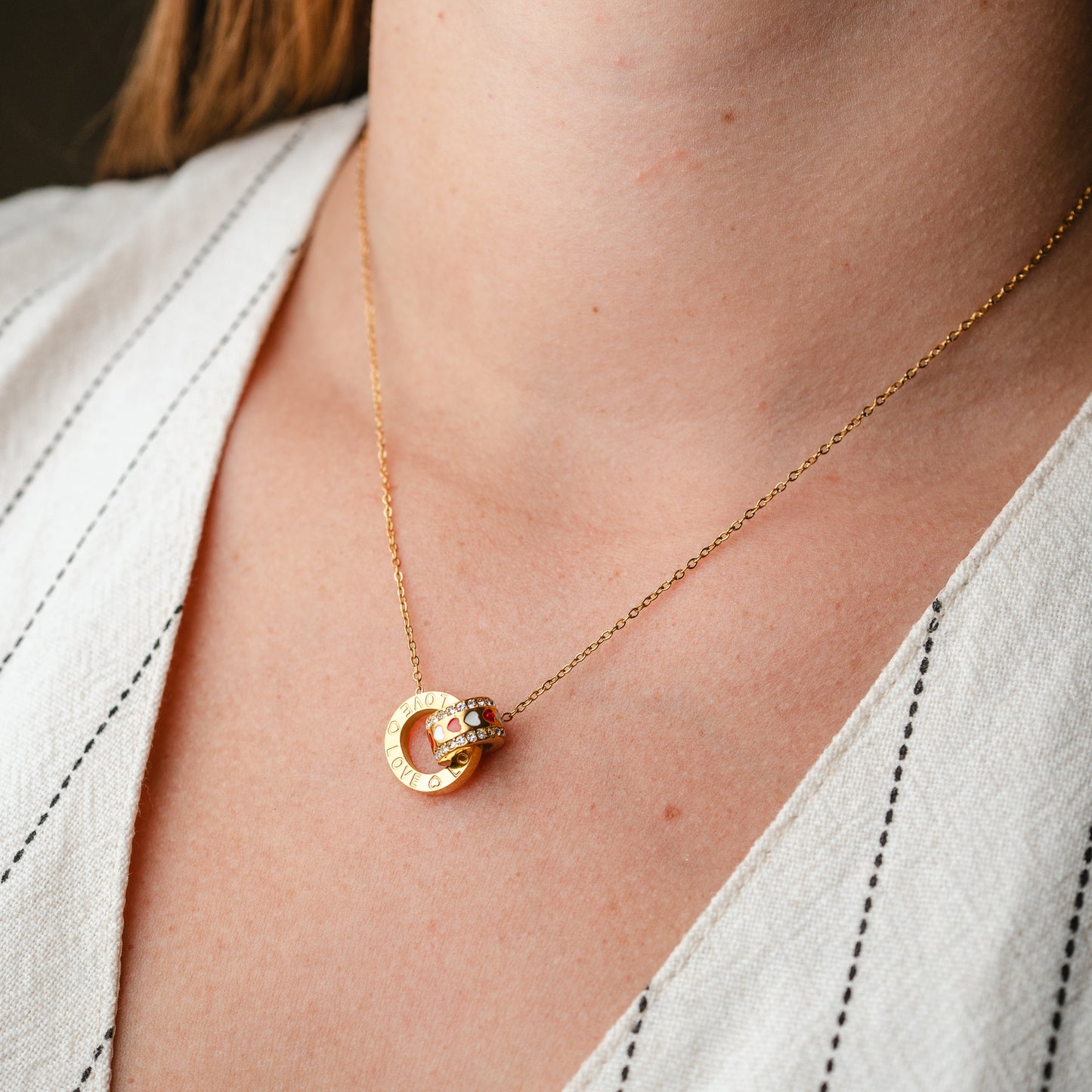 Collar Doble Argolla Love