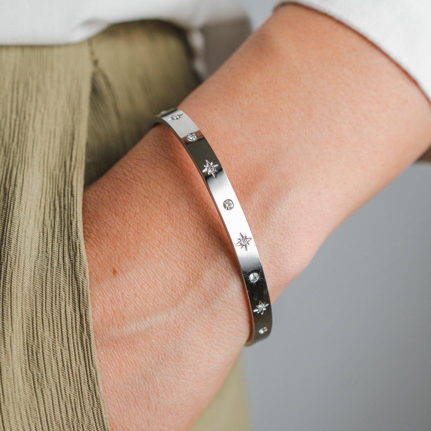 Pulsera esclava estrellas fugaces silver