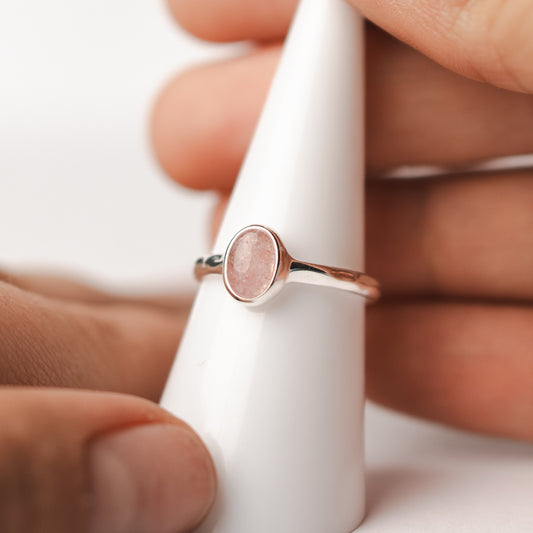 Anillo ajustable cuarzo rosa