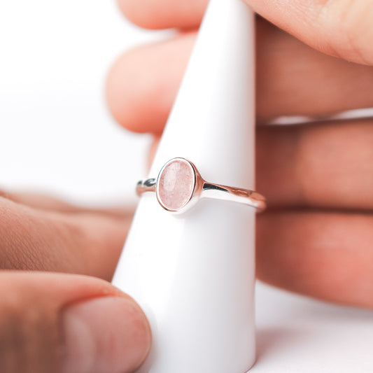 Anillo ajustable cuarzo rosa