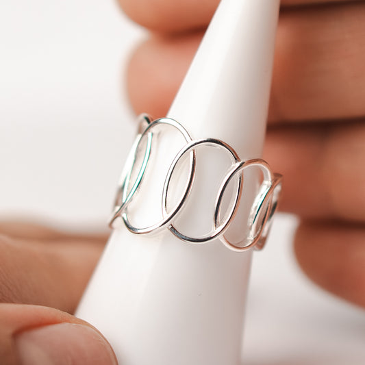 Anillo ajustable diseño ovalados
