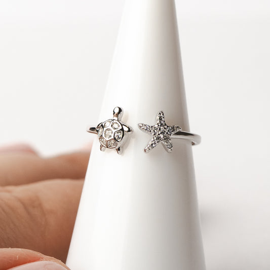Anillo MIDI tortuga y estrella circones