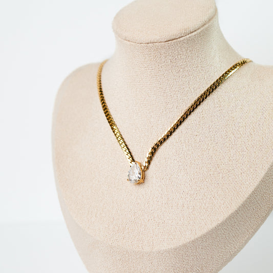 Collar cinta circón bañado en oro