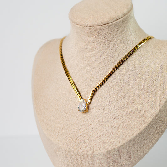 Collar cinta circón bañado en oro
