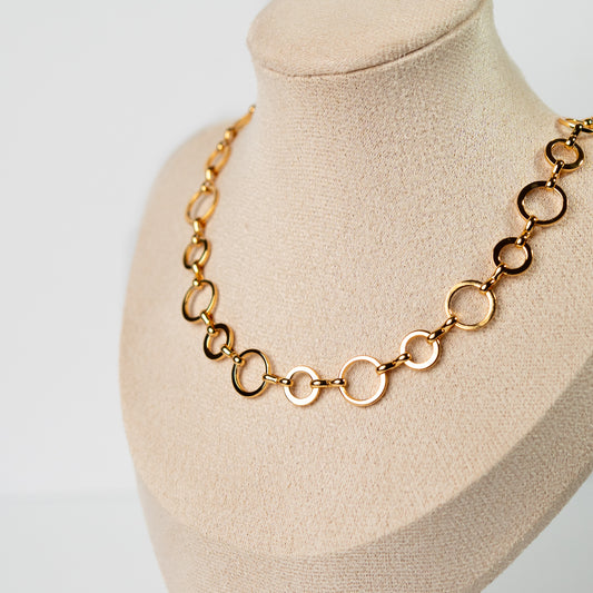 Collar eslabones bañado en oro