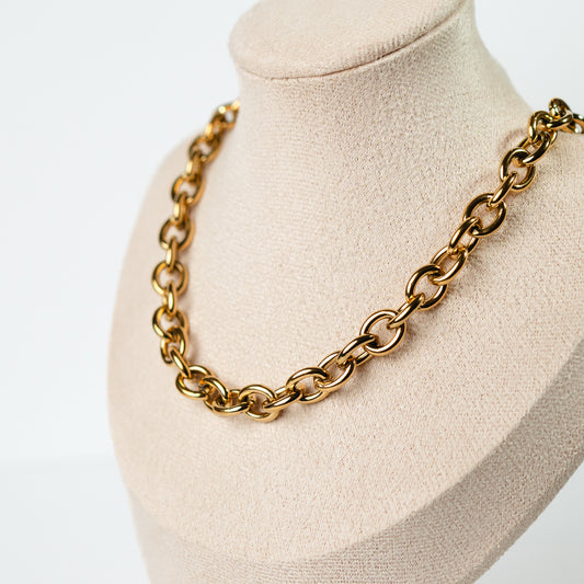 Collar eslabones bañado en oro