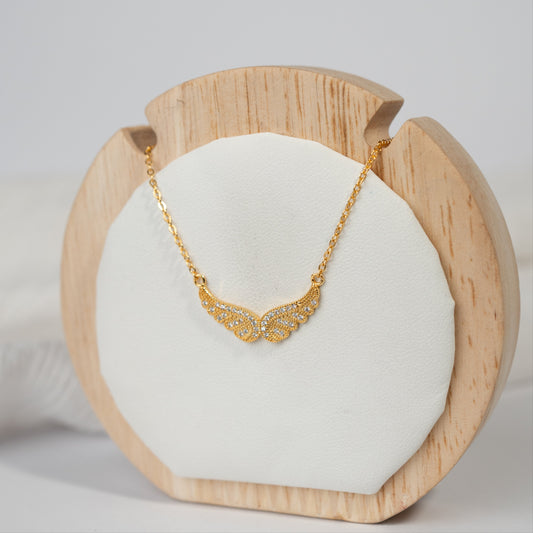 Collar alas circones bañado en oro