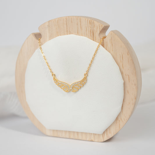 Collar alas circones bañado en oro