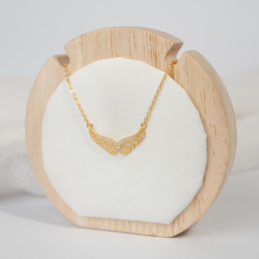 Collar alas circones bañado en oro