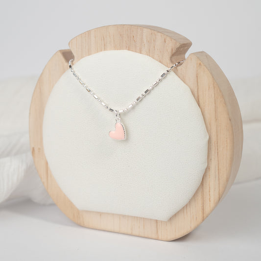 Collar corazón rosa