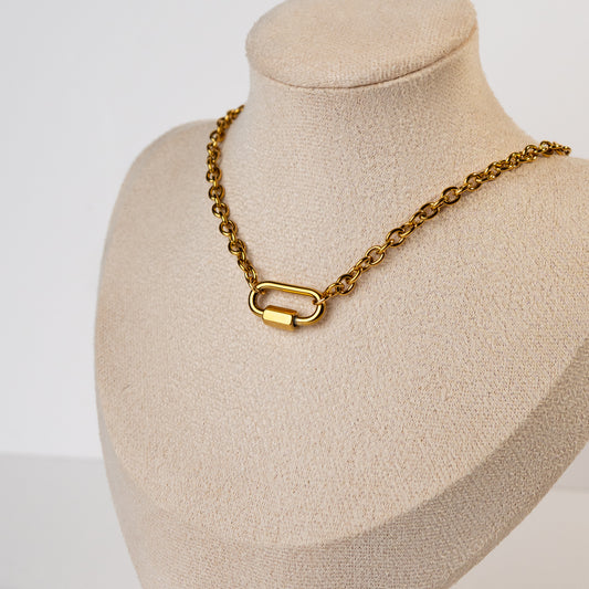 Collar eslabones bañado en oro