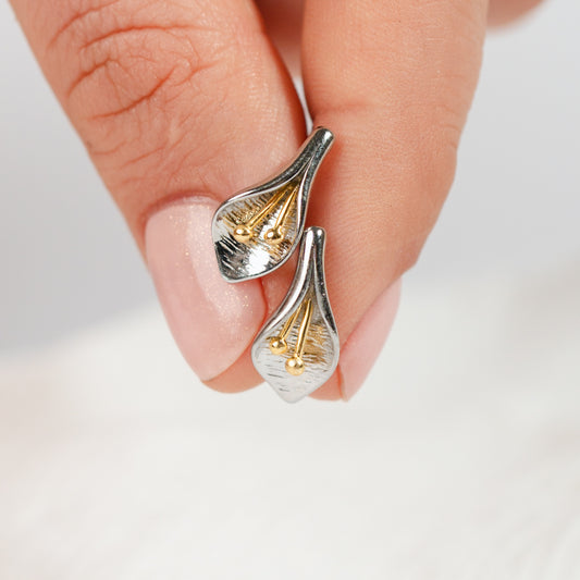 Aros Pegados Flor Cala