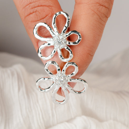 Aros pegados flor circones