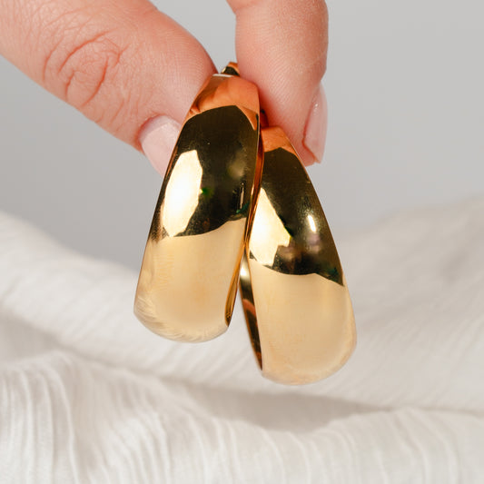 Aros semi argolla bañado en oro