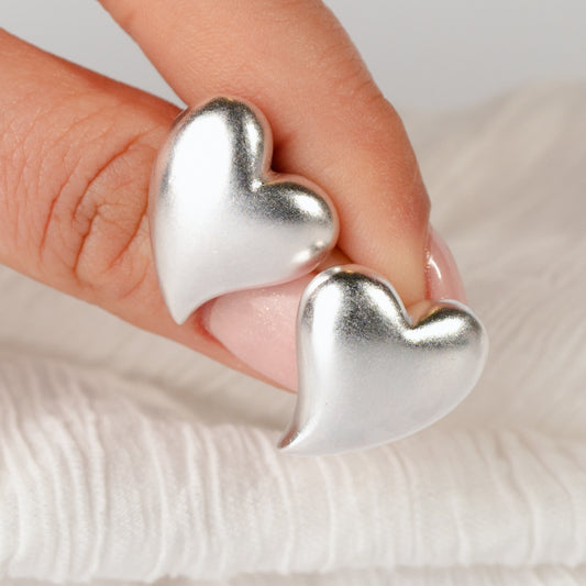Aros pegados corazon satinado