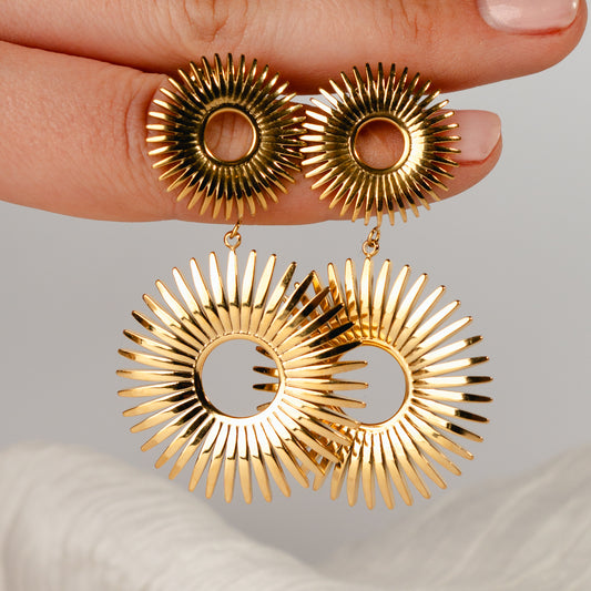 Aros colgantes esferas con puntas
