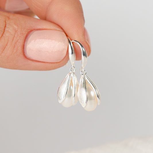 Aros colgantes perlas